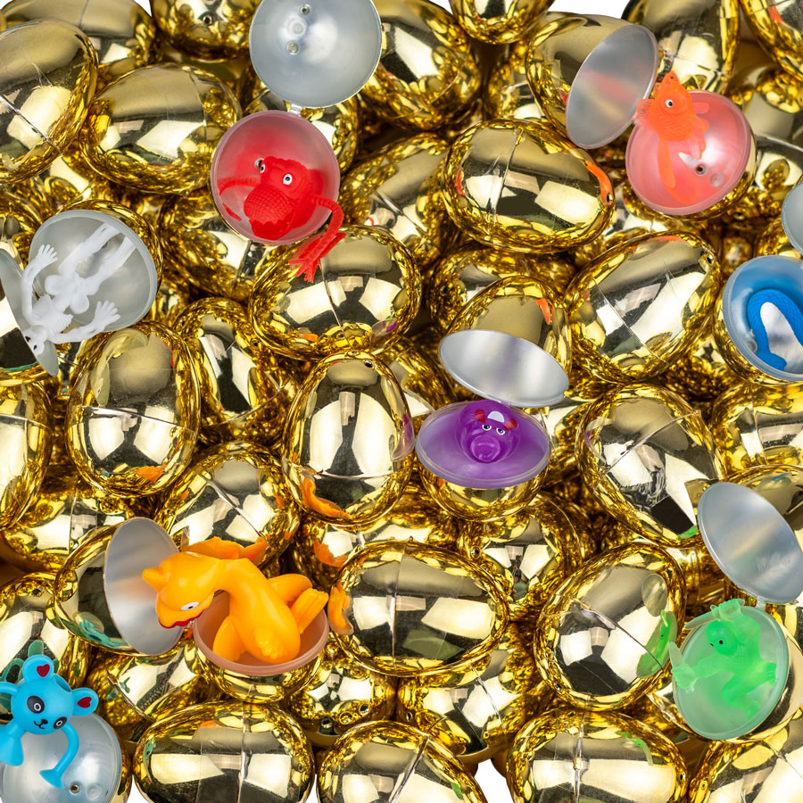 Gold Metallic Eggs with Toys | A&A Global Industries